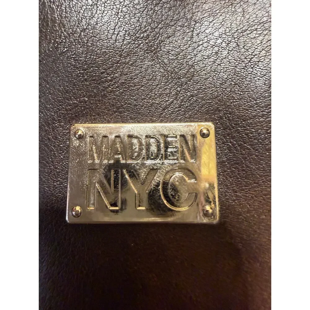 Madden NYC Brown Faux Leather Flap Backpack